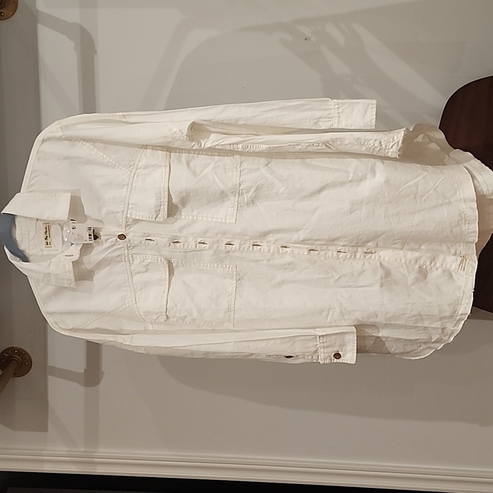 We The Free White Maxi Shirt Dress NWT - Picture 6 of 13